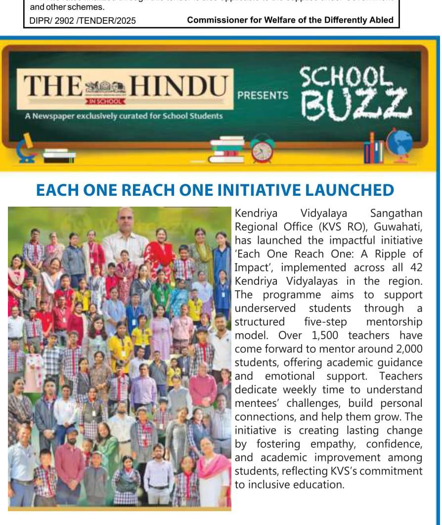 PM SHRI KENDRIYA VIDYALAYA HAFLONG (@kvh_kv) on Twitter photo <a href="/EduMinOfIndia/">Ministry of Education</a> <a href="/KVS_HQ/">Kendriya Vidyalaya Sangathan</a> <a href="/GuwahatiKvs/">KVS RO GUWAHATI</a> <a href="/Shekhar30412/">CS</a>
The mission"Each One Reach One"के जनक श्री चन्द्रशेखर आजाद, उपायुक्त,केंद्रीय विद्यालय संगठन,क्षेत्रीय कार्यालय गुवाहाटी के नवाचारों के चलते आज संगठन का नाम विश्वपटल पर सुर्खियों में है
Congrats to all Mission Bearers & students🌹 <a href="/EduMinOfIndia/">Ministry of Education</a> <a href="/KVS_HQ/">Kendriya Vidyalaya Sangathan</a> <a href="/GuwahatiKvs/">KVS RO GUWAHATI</a> <a href="/Shekhar30412/">CS</a>
The mission"Each One Reach One"के जनक श्री चन्द्रशेखर आजाद, उपायुक्त,केंद्रीय विद्यालय संगठन,क्षेत्रीय कार्यालय गुवाहाटी के नवाचारों के चलते आज संगठन का नाम विश्वपटल पर सुर्खियों में है
Congrats to all Mission Bearers & students🌹