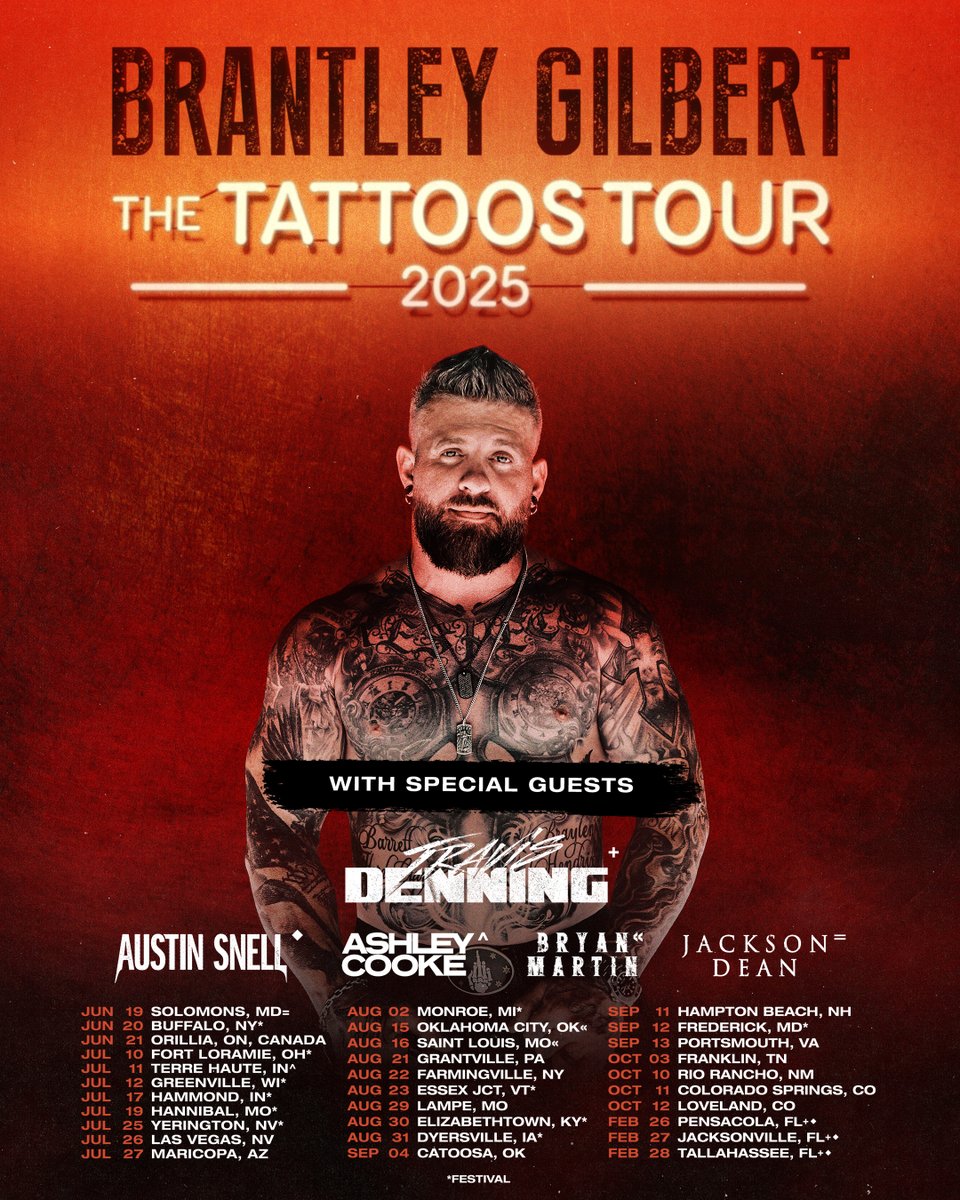 The Tattoos Tour is coming to a town near you this fall! You're not gonna wanna miss it... Presales begin today, 6/10 at 12 PM local time. General onsale begins this Friday, 6/13 at 10am local time. We'll see y'all out there! 🤘🔥