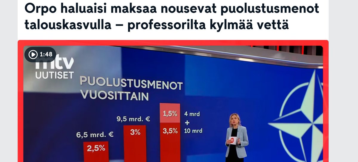 Suomea miltarisoidaan vauhdilla ja valtavilla rahasummilla, jotka näkyvät leikkauksina yhteiskunnan muista tarpeista ja syventävät kroonista velkakierrettämme entisestään. Tätä perustellaan Venäjän uhalla, mutta miten Venäjä lopulta on Suomea uhannut? Ukrainan kriisillä on täysin