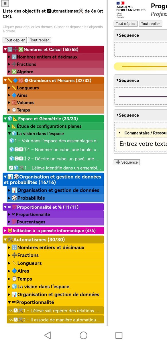 Ajout des automatismes, en deux exemplaires : une fois dans les sous-thèmes correspondants et une fois regroupés dans un thème Automatismes, en jaune.
codimd.apps.education.fr/s/lo4myTCVy