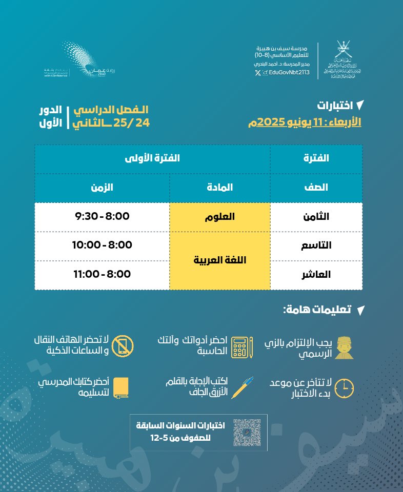 #فعاليات_تعليمية_شمال_الباطنة #تعلم_مستدام #صحار #اختبارات #الفصل_الدراسي_الثاني