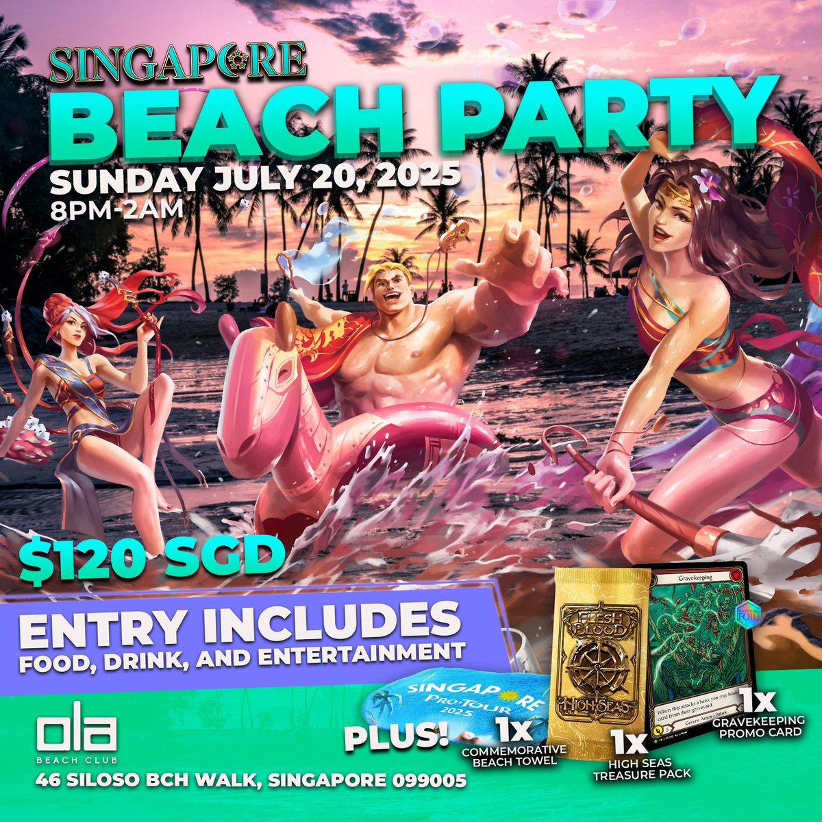 You’ve battled, you’ve brawled... now it’s time to beach!  Kick back after World Tour: Singapore at the Sentosa Beach Party - where the only thing you'll be clashing with is a cold drink in hand! 🏖

🎉 Sunday July 20: 8PM–2AM at Ola Beach Club
✨ Entry includes food, drinks, and