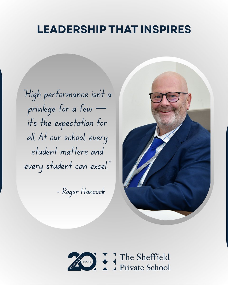 Inspirational words from Mr Roger Hancock, Principal at The Sheffield Private School, celebrating 20 years of excellence!
#LeadersVoice #inspiringwords #schoolleaders #schoolleaders #parents