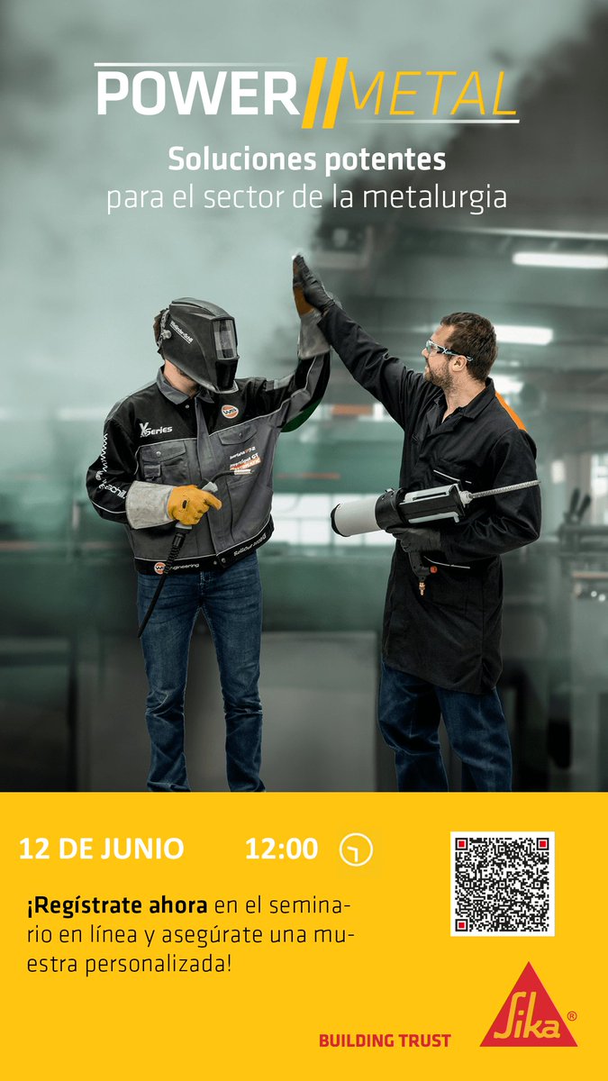 Dani Ferca (@danielferca) on Twitter photo 📅 Power2Metal | Webinar 12/06 – 12:00h
💡 Adhesivos industriales que refuerzan, complementan o sustituyen soldadura.
👨🏭 Casos reales, demos en vivo, soluciones Sika.
📝 Inscríbete aquí 👉 linkedin.com/posts/danielfe…
#Power2Metal #technology #innovation #management <a href="/SikaSpain/">Sika España</a> 📅 Power2Metal | Webinar 12/06 – 12:00h
💡 Adhesivos industriales que refuerzan, complementan o sustituyen soldadura.
👨🏭 Casos reales, demos en vivo, soluciones Sika.
📝 Inscríbete aquí 👉 linkedin.com/posts/danielfe…
#Power2Metal #technology #innovation #management <a href="/SikaSpain/">Sika España</a>