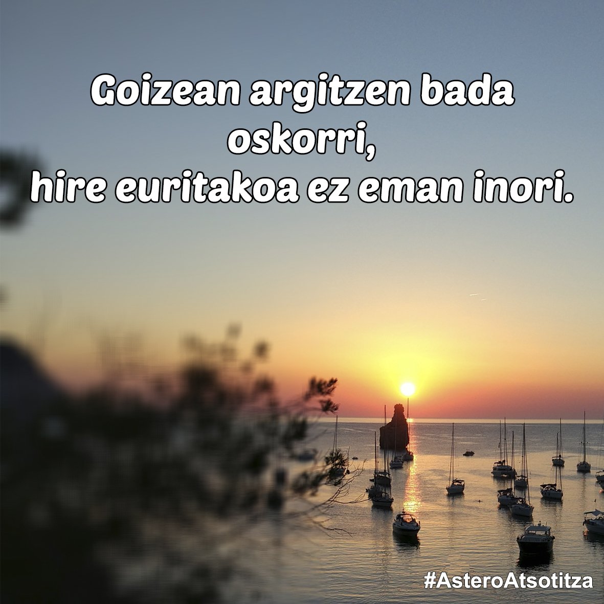 IES_Rekalde_BHI's tweet photo. Goizean argitzen bada oskorri,
hire euritakoa ez eman hori
#astero #atsotitza @euskalmet @eguraldia #euskara https://t.co/49aEkGjrZe