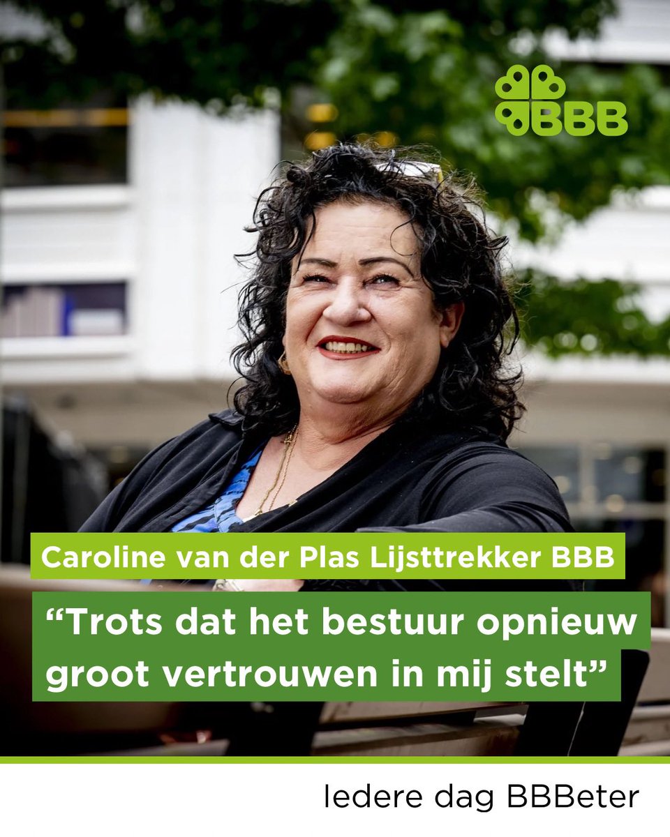 “Ik ben er trots op dat het bestuur opnieuw groot vertrouwen in mij stelt”, zegt Caroline van der Plas.

Het partijbestuur van #BBB draagt Van der Plas voor als lijsttrekker voor de Tweede Kamerverkiezingen van 29 oktober. 

“Die klus willen wij klaren!” #TK25