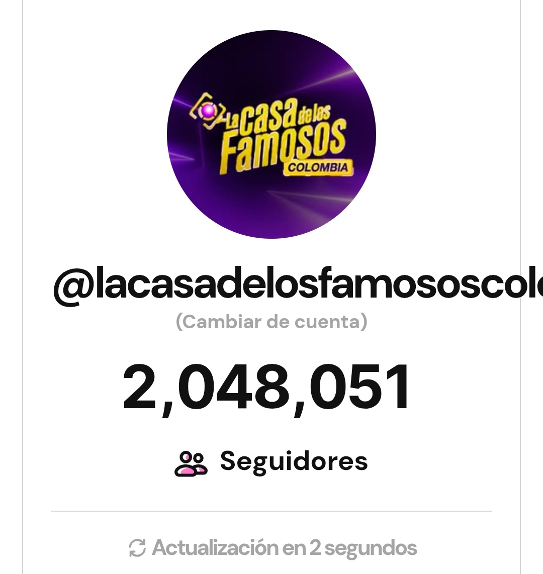 AndresGate23's tweet photo. LA PÁGINA OFICIAL EN INSTAGRAM DE LA CASA DE LOS FAMOSOS COLOMBIA HA PERDÍDO MAS DE 50K SEGUIDORES POR RESULTADOS DE LA FINAL.
#LaCasaDeLosFamososCol #FraudeRCN #Robo #MelissaGateGanadora https://t.co/hjTuEUhUTY
