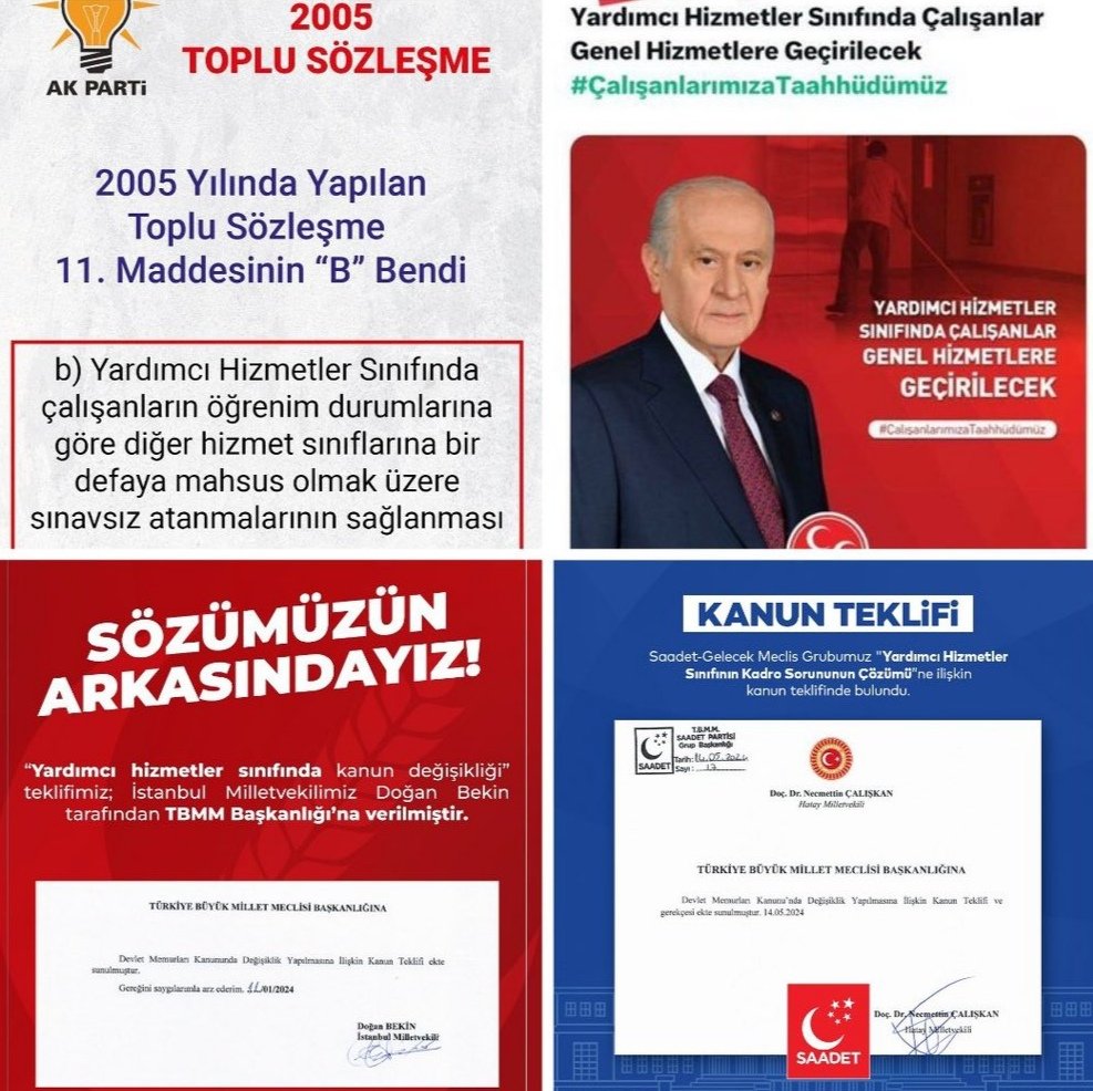 ERSNATLI5834's tweet photo. 📣 YARDIMCI HİZMETLER SINIFI ARTIK ADALET BEKLİYOR!

🔹 1965’TEN BERİ YÜRÜRLÜKTE OLAN BU SINIF,
ARTIK ÇAĞ DIŞI, HAK DIŞI, ADALET DIŞIDIR!

🧹 YHS PERSONELİ,
KAMUNUN GÖRÜNMEYEN EMEKÇİLERİ,
YILLARDIR HAK ETTİĞİ DEĞERİ GÖREMİYOR!

✅ MÜBAŞİRLER GİH’E GEÇTİ
✅ HİZMETLİLER, TEKNİSYEN YARDIMCILARI, AŞÇILAR, BERBERLER...
PEKİ DİĞER YHS PERSONELİ NEDEN HÂLÂ GÖZ ARDI EDİLİYOR?

❗️ BİZ ARTIK STATÜ DEĞİL, ADALET İSTİYORUZ!
❗️ YHS PERSONELİ OLARAK
👉 GENEL İDARE HİZMETLERİ (GİH)
👉 VEYA TEKNİK HİZMETLER SINIFI (THS)'NE GEÇMEK İSTİYORUZ!

💥 YHS, MAĞDURİYETTİR!
💥 YHS, SINIFSAL AYRIMDIR!
💥 YHS, KADRODA UNUTULMAKTIR!

🕰️ 20 YILLIK BEKLEYİŞ ARTIK SON BULMALI!
ŞİMDİ DEĞİLSE NE ZAMAN?!

✊ GİH VE THS GEÇİŞİ HAKKIMIZDIR!
✊ EMEĞİN KARŞILIĞI VERİLSİN!
@yhsegitimsen
#YardımcıHizmetlerSınıfı
@tcbestepe @RTErdogan @oktay_saral @hasandogan @avomerozmen @AvOzlemZengin @_cevdetyilmaz @mustafaelitas @avbulentkaya @_ErcanOzcelik @avdenizyucel @dbdevletbahceli @PrfDrFilizKilic @yasaryldrmMHP @cenginyurt52 @ComezTurhan @avidrissahin @selcukozdag @SelcukGeyveli @selcukktepeli @muratemirchp @avomerozmen @cemkucuk55 @gamzetascier 
@Akparti @MHP_Bilgi @MhpTbmmGrubu @herkesicinCHP @devapartisi @rprefahpartisi @rukiye_toy