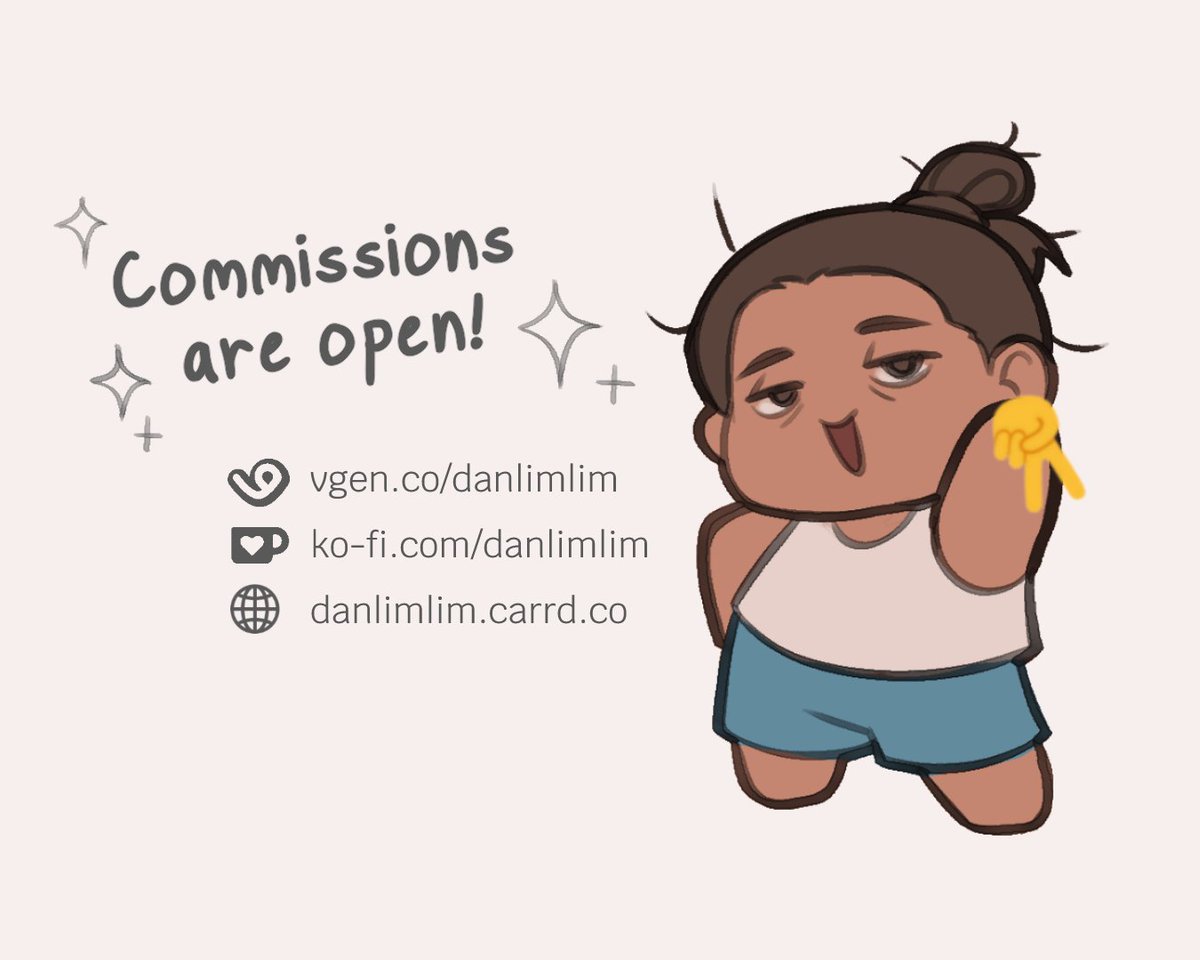 danlimlim's tweet photo. [RTs 💖]

✨Commissions are open!✨ 
I have a few slots available on #VGen and Ko-fi. If you're interested feel free to send me a message through DMs or email! Links will be in the replies 🫣

#commissionsopen #artcomms https://t.co/RLQoZ3Dz9z