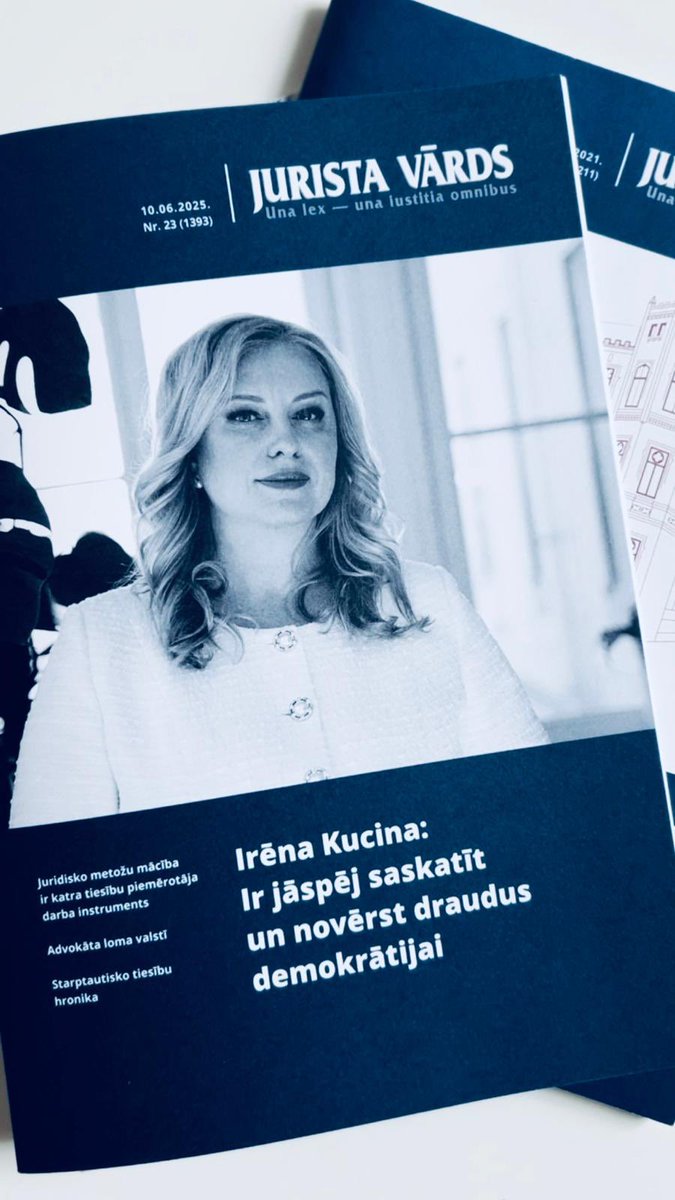 Satversmes tiesa (@satv_tiesa) on Twitter photo <a href="/Satv_tiesa/">Satversmes tiesa</a> priekšsēdētāja Irēna Kucina intervijā žurnālam <a href="/Jurista_Vards/">Jurista Vārds</a>:
💬 Satversmes tiesas spriedums nav vienkārši juridisks teksts, tas ir valsts attieksmes apliecinājums pret saviem cilvēkiem.
💬 Pārliecība par savu valsti sākas ar valstisku domāšanu un uzticību kopīgām <a href="/Satv_tiesa/">Satversmes tiesa</a> priekšsēdētāja Irēna Kucina intervijā žurnālam <a href="/Jurista_Vards/">Jurista Vārds</a>:
💬 Satversmes tiesas spriedums nav vienkārši juridisks teksts, tas ir valsts attieksmes apliecinājums pret saviem cilvēkiem.
💬 Pārliecība par savu valsti sākas ar valstisku domāšanu un uzticību kopīgām