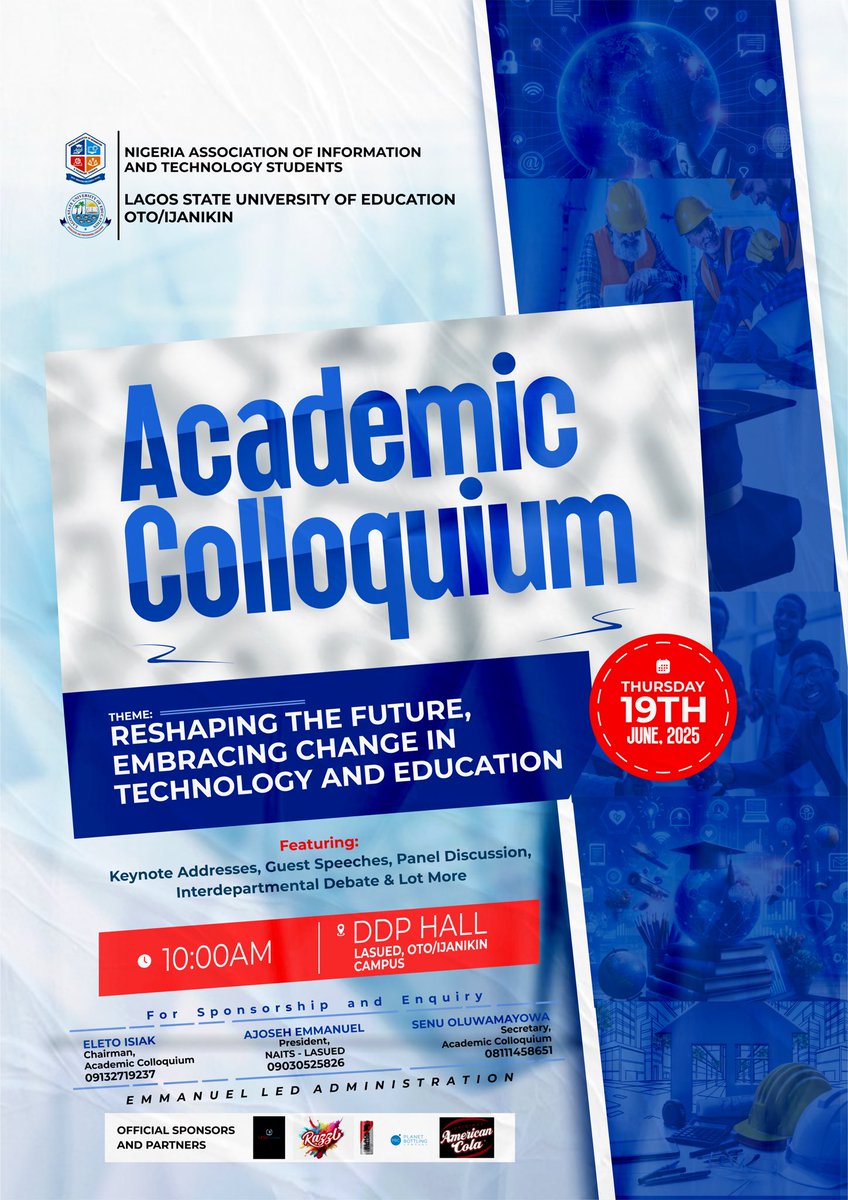 BREAKING BARRIERS

Tech + Thought + Taste = A Revolution.

Planet Bottling Co. (American Cola) <a href="/americancolang/">American Cola Nigeria</a> is the Official Sponsor of #NAITSColloquium2025!

🗓️ June 19 | ⏰ 10AM | 📍LASUED

#FutureRefreshed #AmericanColaXAcademia #ColloquiumRedefined