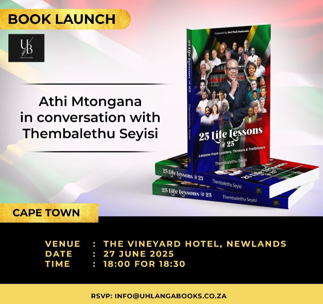 Justice_Seyisi's tweet image. Join us at the launch of my 2nd book on Friday, 27 June!

It was a great pleasure writing &amp;amp; putting together #25LifeLessons from extraordinary leaders across our country and continent.

Grateful for the foreword by Prof @ThuliMadonsela3 &amp;amp; glowing praise by @geordinhl! 🇿🇦📚