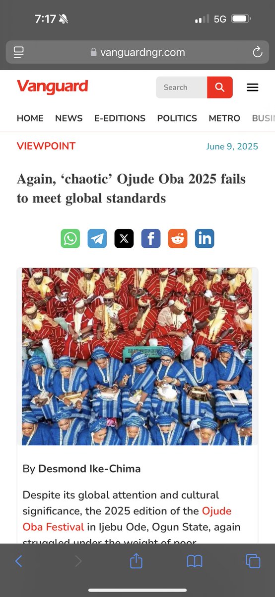 BBC’s report of the 2025 Ojude Oba. 

                         vs 

Vanguard’s report of the 2025 Ojude Oba. 

Make of this what you will.