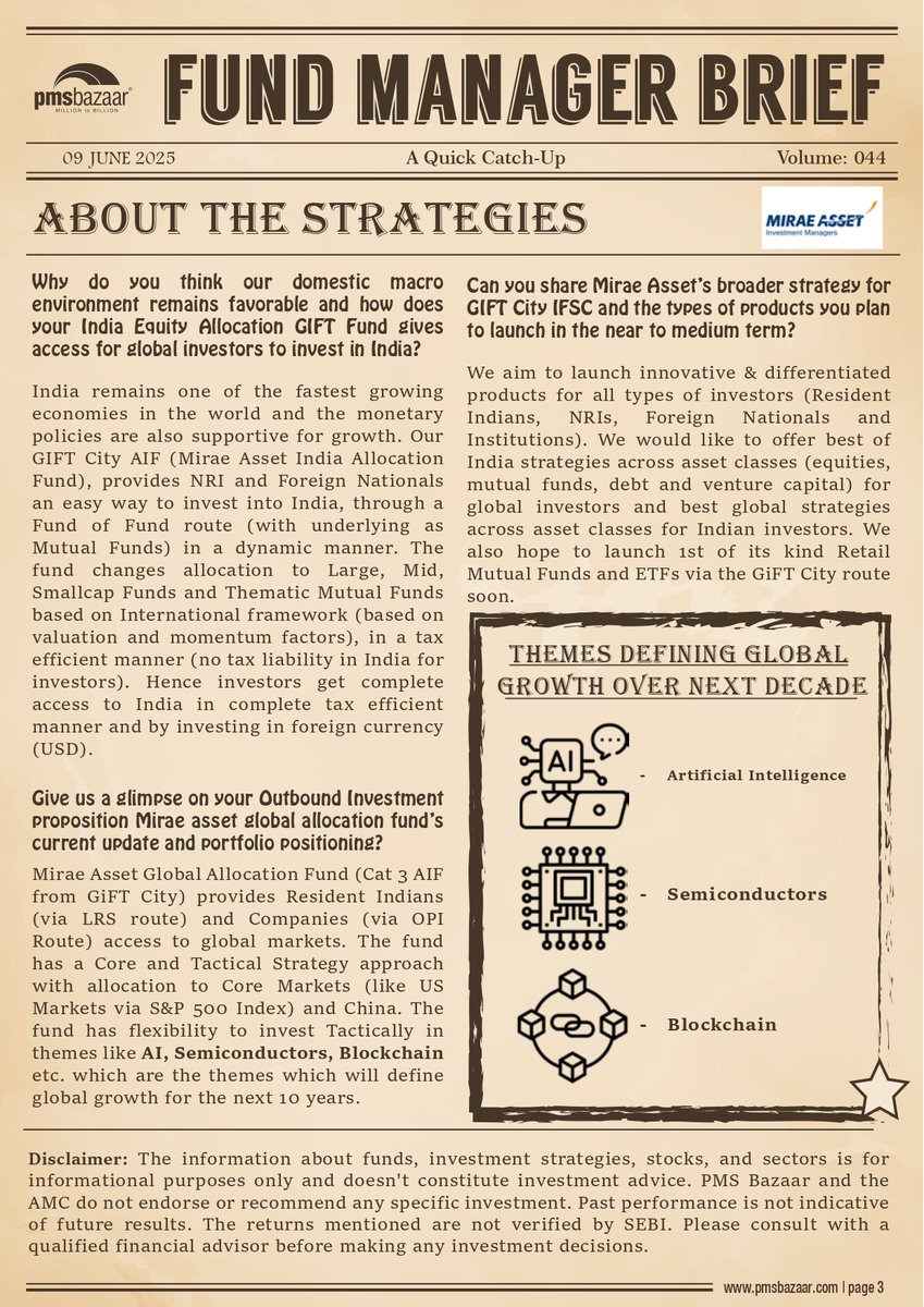 According to 𝐌𝐫. 𝐕𝐚𝐢𝐛𝐡𝐚𝐯 𝐒𝐡𝐚𝐡, themes like AI, Semiconductors, and Blockchain will define global growth for the next 10 years.

𝐄𝐱𝐩𝐥𝐨𝐫𝐞 𝐨𝐮𝐫 𝐥𝐚𝐭𝐞𝐬𝐭 𝐅𝐮𝐧𝐝 𝐌𝐚𝐧𝐚𝐠𝐞𝐫 𝐁𝐫𝐢𝐞𝐟 to gain key insights on GIFT City investments and the importance of
