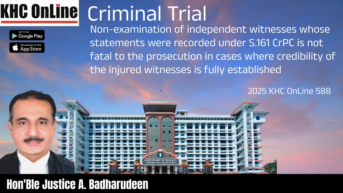 khconline1's tweet image. #CriminalTrial #WitnessCredibility #ProsecutionCase #S161CrPC #InjuredWitnesses