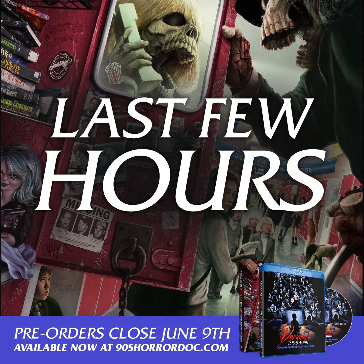 🕛🚨 Time’s almost up, horror fans!
 The pre-order campaign for In Search of Darkness: 1995–1999 ends in just a few hours — and once it’s gone, it’s gone.
This is your last chance to:
 🎬 Be part of horror history
 📀 Own the exclusive Blu-ray
 🩸 Get your name in the credits