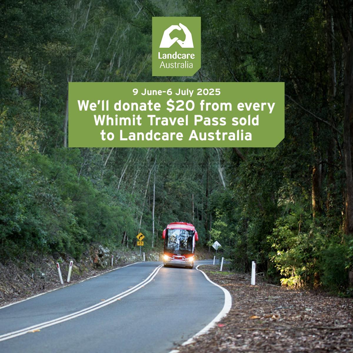 We'll donate $20 from every Whimit Travel Pass sold 9 June - 6 July to our mates at <a href="/LandcareAust/">Landcare Australia</a>🌳

Last year's donation went to their Wildseek program, locating koalas along the M1 highway on the Gold Coast🐨

Learn more: greyhound.com.au/company/csr/en…