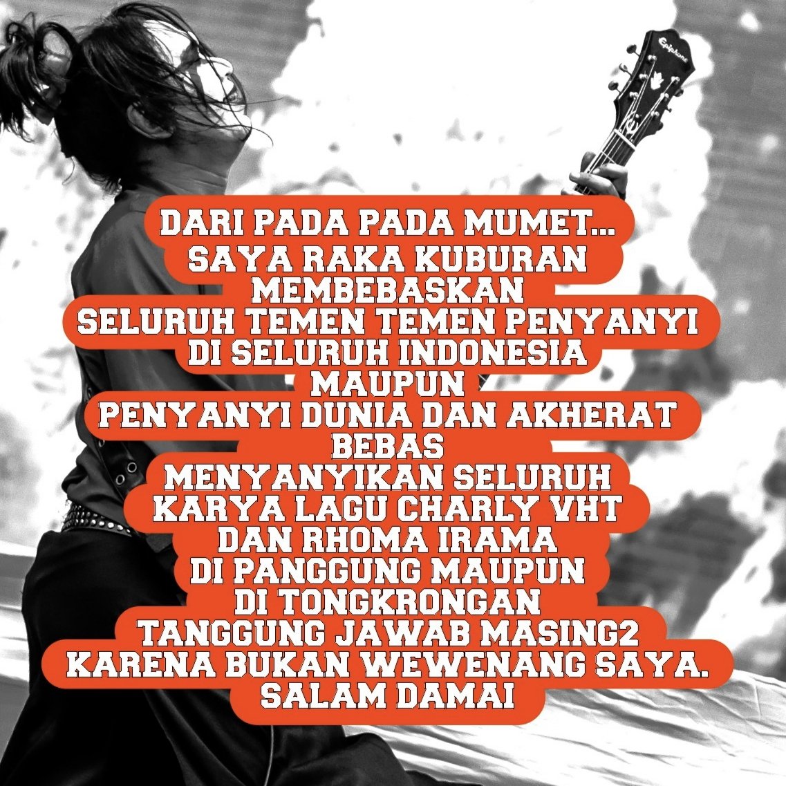SALAM DAMAI...

Semua bisa dibicarakan....

<a href="/indomusikgram/">indomusikgram</a> 
<a href="/charly_setiaku/">charly van houten</a> 
<a href="/rhoma_official/">Rhoma Irama</a> 
@paulmccartney
<a href="/ringostarrmusic/">#RingoStarr</a>
@mickjagger 
@officialkeef
@bandkuburan