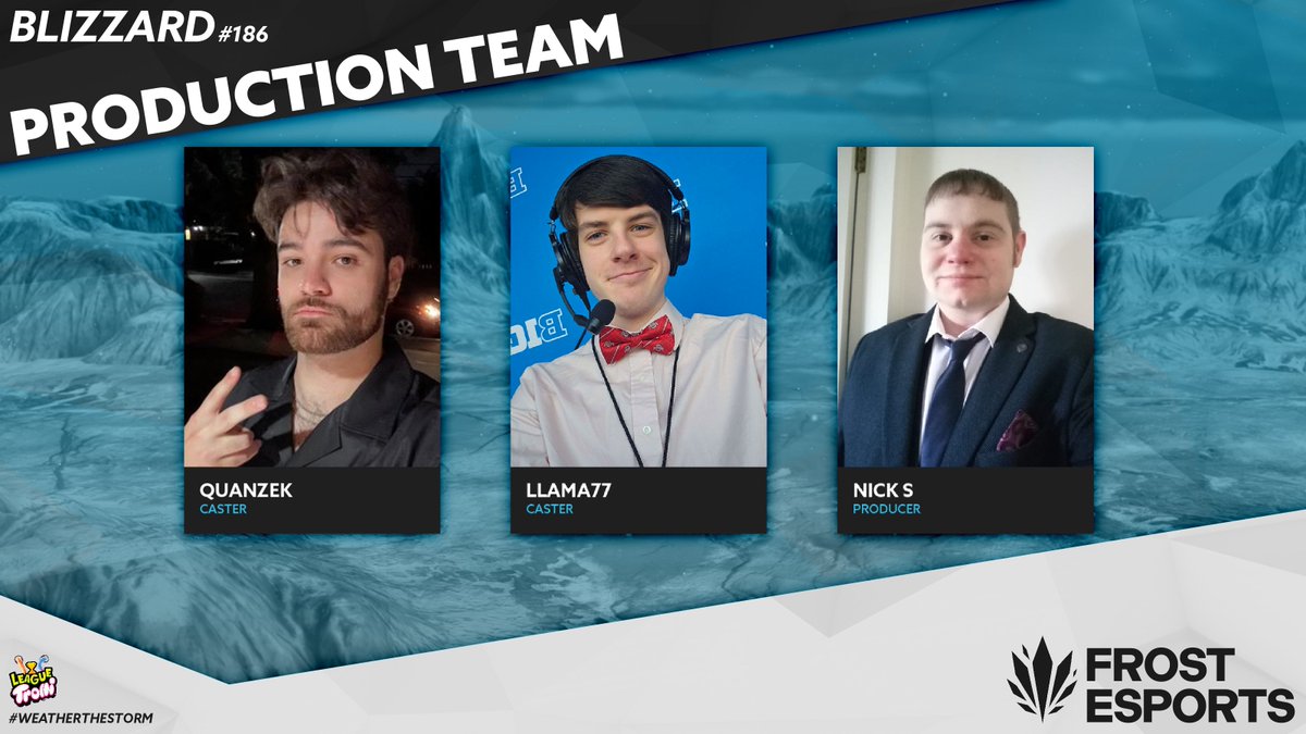Another Monday means another BANGER bracket here for Blizzard #186, all the hype and more brought to you by our lovely production team

🎙️ <a href="/The_Llama77/">Llama77</a> 
🎙️ <a href="/Quanzek/">Quanzek</a> 
📽️ <a href="/nickncs_cP/">Nick S. (nickncs)</a> 

Catch all the action on our Twitch at the link below!