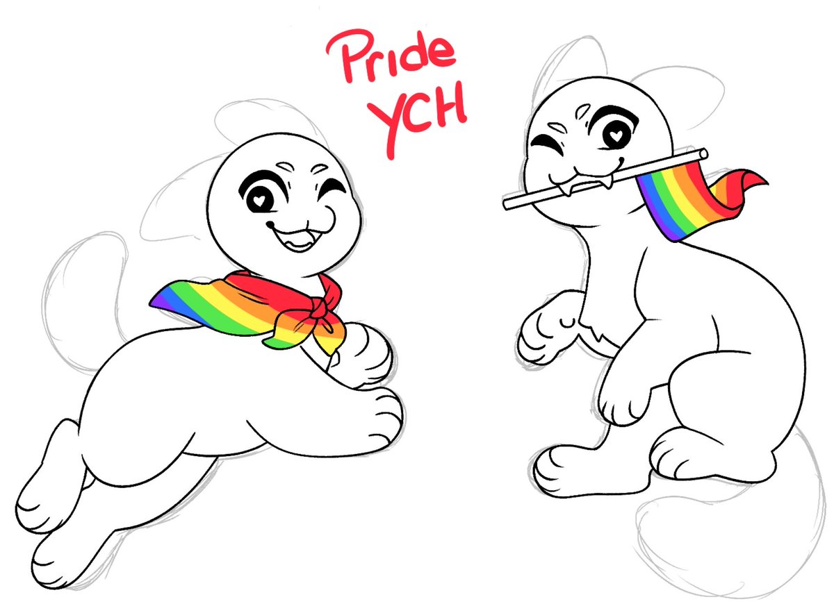 🏳️‍🌈PRIDE YCH 
- $25 per 
- Any species that fits the base
- Any Flag
- Expression edits okay!
- DM to claim!