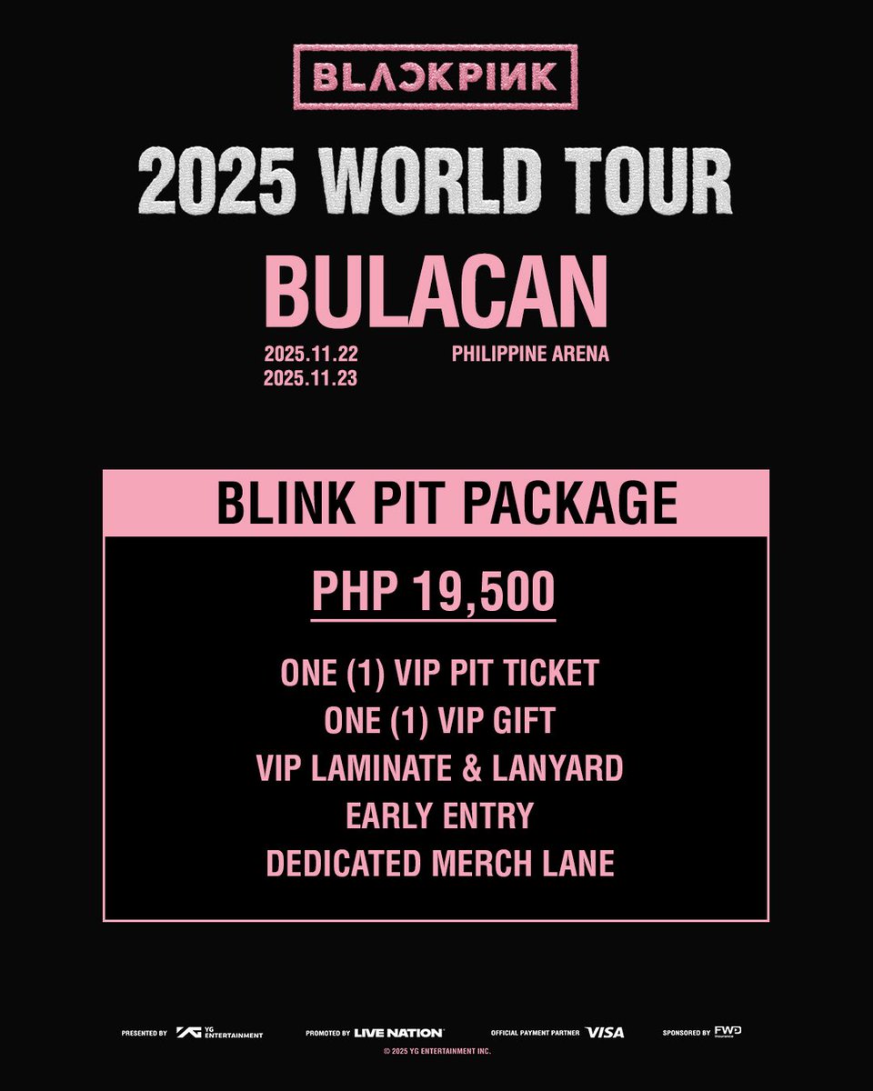 livenationph's tweet photo. BLINK, the moment has arrived! 🖤💗

The Weverse BLINK MEMBERSHIP(GLOBAL) Presale for BLACKPINK WORLD TOUR <DEADLINE> IN BULACAN is happening TODAY, June 10, from 11AM to 11:59PM!

⚠️ Please note: We’ve released an updated seat map. The additional sections may come with a restricted view of the stage. Make sure you’re viewing the latest version before buying your tickets.

📅 November 22 & 23, 2025 
📍 Philippine Arena

More info at https://t.co/TFXFfjw9Mh

 #BLACKPINK #블랙핑크 #WORLDTOUR #DEADLINE #DEADLINE_IN_BULACAN #YG