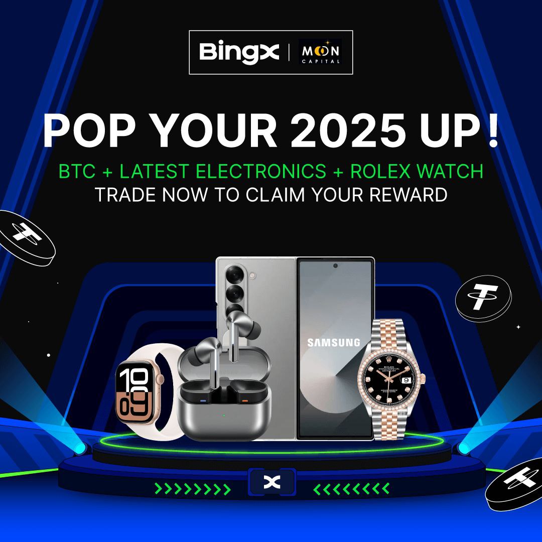 🥳PARTNERSHIP ANNOUNCEMENT🥳

🌘 Estamos súper emocionados de anunciar la asociación <a href="/MoonCapitalVC/">Moon Capital 🌙</a> con <a href="/BingXOfficial/">BingX</a>🚀

🍏 Evento: ¡Arriba tu 2025! ¡BTC + LO ÚLTIMO EN ELECTRÓNICA + RELOJ ROLEX TE ESPERAN!

⏰ Hora del evento: 07/06/2025 00:00 a 06/07/2025 23:59 (UTC+8)
🌏