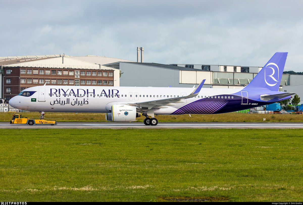 Airbus has repainted one of the A321XLR test aircraft in a Riyadh Air scheme ahead of the Paris Air Show later this month. jetphotos.com/photo/11730058 © Dirk Grothe