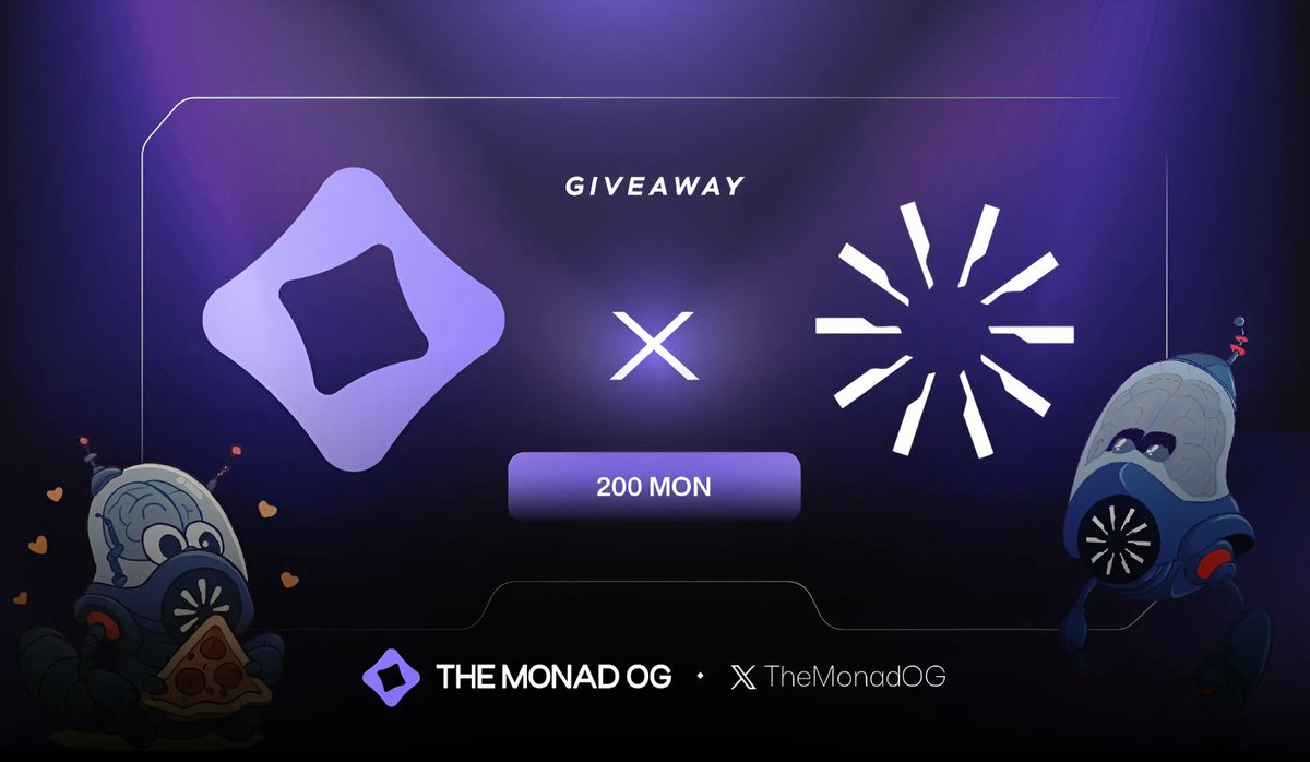 Gmonad!

🎁 Giveaway in collab with <a href="/NomasWalletReal/">Nomas Wallet</a> 

Giving away 200 $MON to 10 lucky winners

To enter:
1. Follow <a href="/NomasWalletReal/">Nomas Wallet</a> &amp; <a href="/TheMonadOG/">The Monad OG</a> 
2. Like, Rt, and tag a fren

⏰ Ends in 24 hours

Good luck!