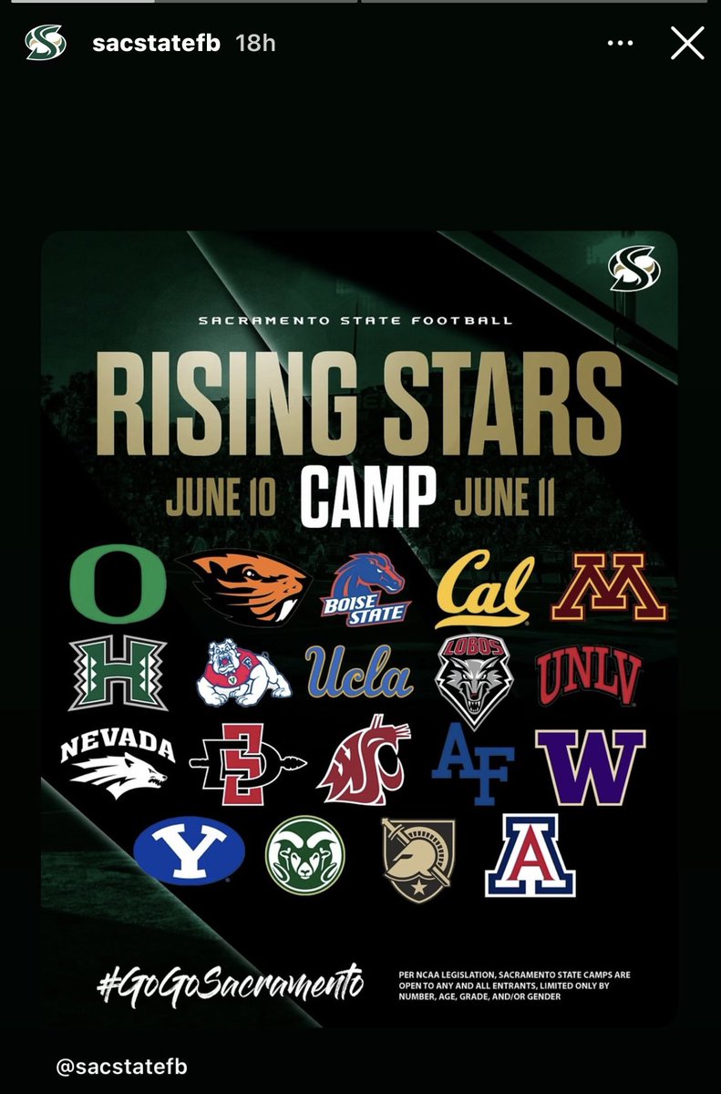 Gabriel Anderson (@ganderson47040) on Twitter photo I will be attending the Sac State camp Tuesday June 10th looking forward to learning and competing.
<a href="/dlinevids1/">DLineVids</a> <a href="/CoachIrsik1/">Coach Irsik</a> <a href="/Passing_Academy/">NorCal Passing Academy</a> <a href="/CoachScottRob/">Scott Robison</a> <a href="/FolsomBulldogFB/">Folsom Football</a> <a href="/CJPollard1/">C.J. Pollard</a> <a href="/DlineCoachEd/">Coach Ed</a> I will be attending the Sac State camp Tuesday June 10th looking forward to learning and competing.
<a href="/dlinevids1/">DLineVids</a> <a href="/CoachIrsik1/">Coach Irsik</a> <a href="/Passing_Academy/">NorCal Passing Academy</a> <a href="/CoachScottRob/">Scott Robison</a> <a href="/FolsomBulldogFB/">Folsom Football</a> <a href="/CJPollard1/">C.J. Pollard</a> <a href="/DlineCoachEd/">Coach Ed</a>