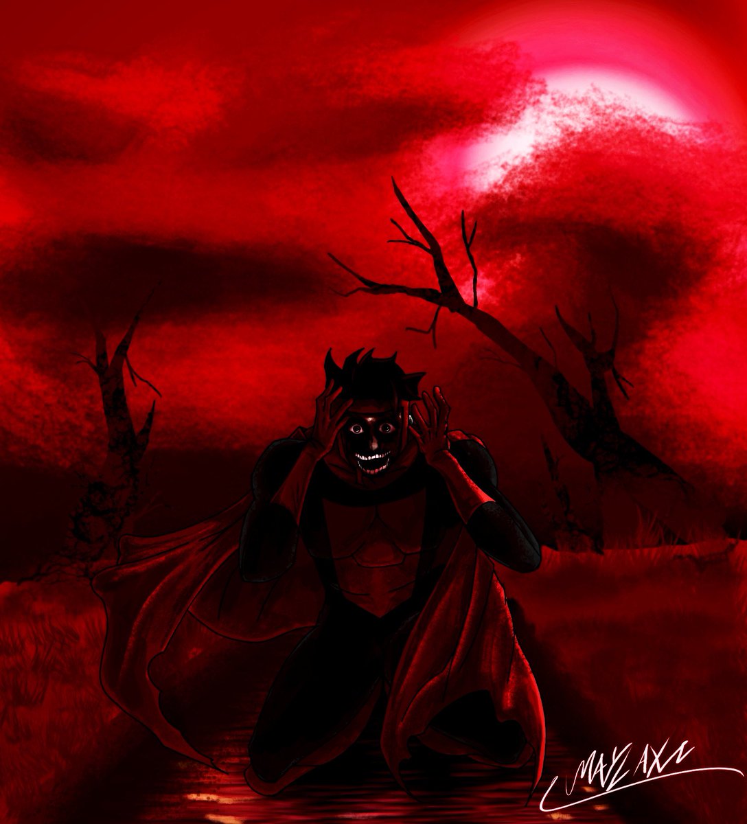 I made a fanart piece of a fan created  invincible variant, “Grotesque mark” by muhajack on tiktok. #Invincible #invinciblefanart #art #fanart