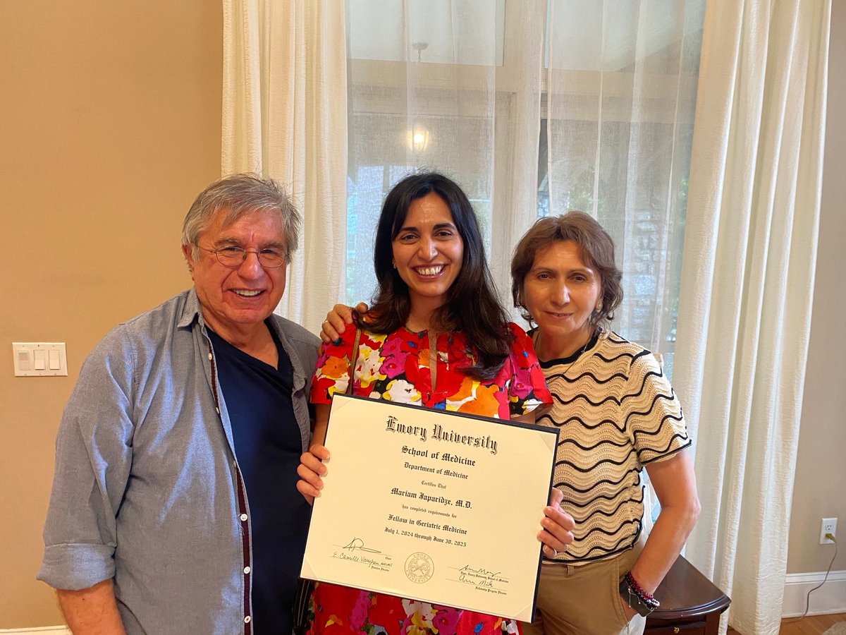 Ketino5's tweet photo. Congratulations ⁦@MariamJDZE⁩! On Emory Geriatric fellowship graduation! Many more celebrations to come🎉⁦@EmoryGeriatrics⁩ ⁦⁦@JaparidzeGeorge⁩ ⁦@archiejtweets⁩ https://t.co/GS35YqLhxh