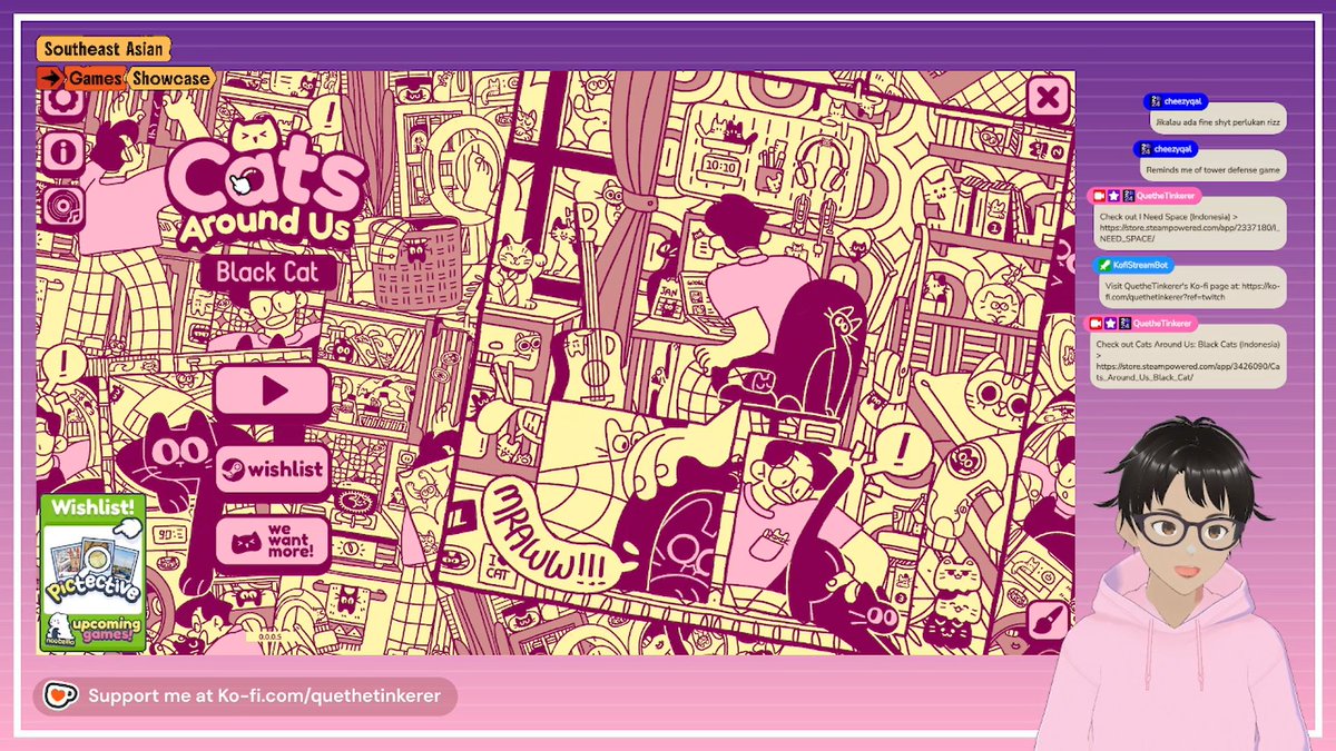 Adam Que - Indie Jam '25 (@quethetinkerer) on Twitter photo 🌟 STREAM ENDED 🌟
Phew, it was a bit of a last minute prep but out first showcase session went well ✨
Here's the game that we've covered last night:
🇲🇾 Overhours - <a href="/ctrld_studio/">Overhours ✴️ Wishlist on Steam!</a>
🇮🇩 I Need Space - <a href="/Khayalan_arts/">Khayalan Arts | I NEED SPACE ⭐(Demo Available!)</a>
🇮🇩 Cats Around Us - <a href="/noobzilla_team/">Cats & Seek 😻🔍 Wishlist on Steam</a> 🌟 STREAM ENDED 🌟
Phew, it was a bit of a last minute prep but out first showcase session went well ✨
Here's the game that we've covered last night:
🇲🇾 Overhours - <a href="/ctrld_studio/">Overhours ✴️ Wishlist on Steam!</a>
🇮🇩 I Need Space - <a href="/Khayalan_arts/">Khayalan Arts | I NEED SPACE ⭐(Demo Available!)</a>
🇮🇩 Cats Around Us - <a href="/noobzilla_team/">Cats & Seek 😻🔍 Wishlist on Steam</a>