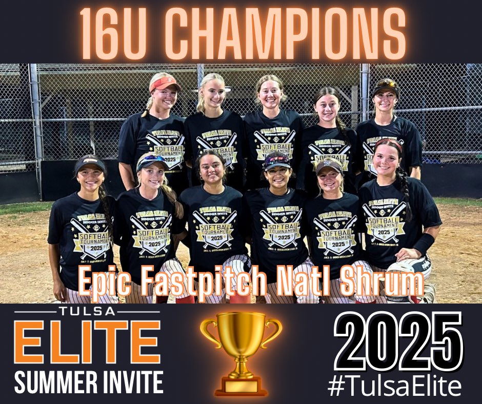 16U CHAMPIONS 🏆

<a href="/EpicFastpitchO/">EpicFastpitch.org</a> Natl Shrum

#TulsaElite Summer Invite