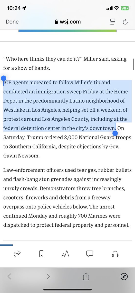 Good wsj reporting on what precipitated the ICE raids and subsequent protests