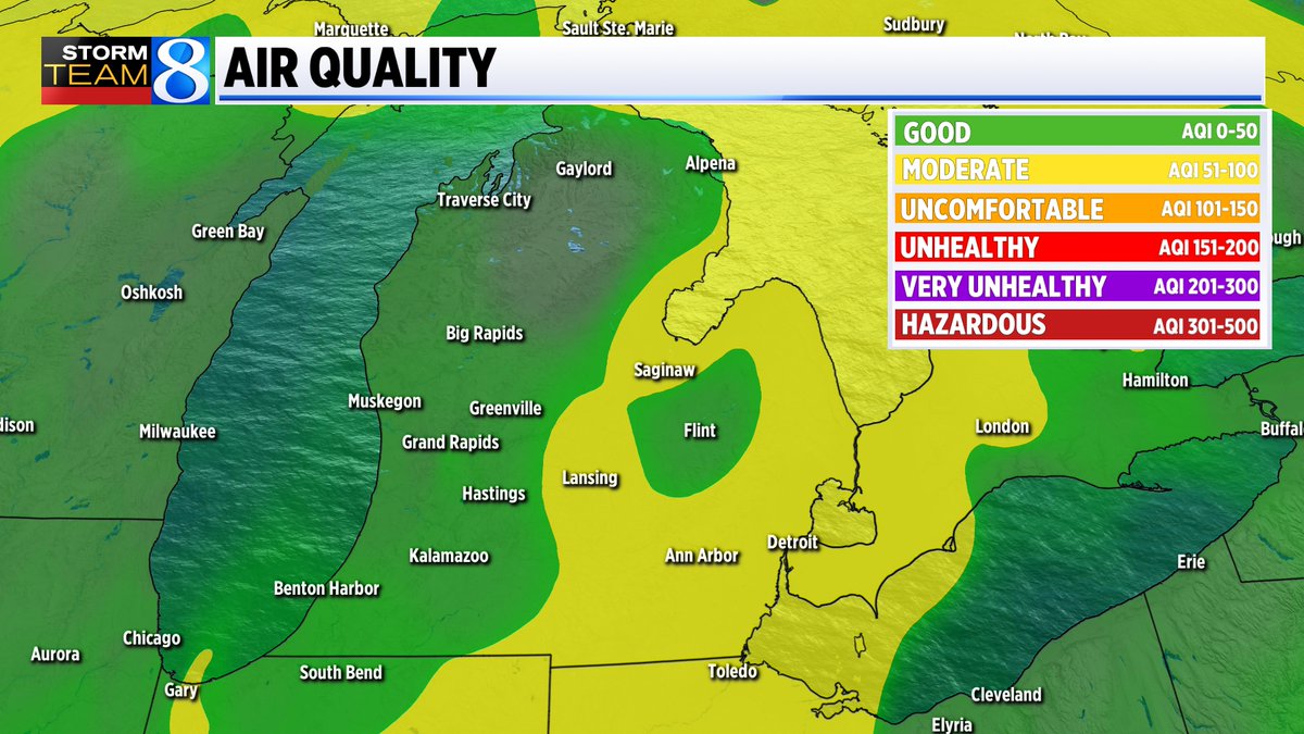 This is the first time in FIVE DAYS our air quality has been back in the "good" range.