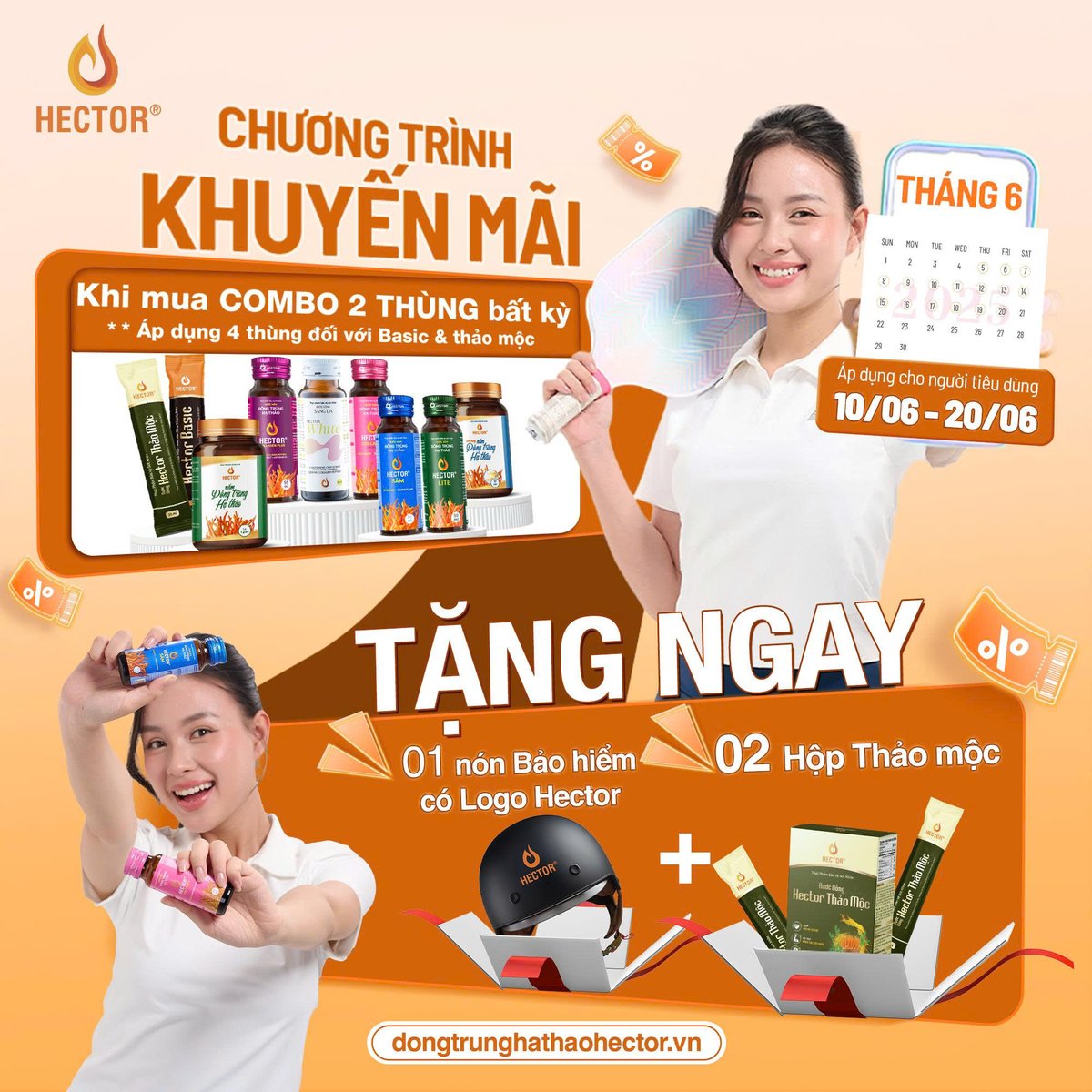🎉 KHUYẾN MÃI THÁNG 6 – MUA LÀ CÓ QUÀ! 🎉

Từ 10/06 đến 20/06/2025, khi mua COMBO 2 THÙNG sản phẩm Hector bất kỳ*, bạn sẽ nhận được:

🎁 01 nón bảo hiểm in logo Hector
🎁 02 hộp Hector Thảo Mộc

🌿 Cơ hội tuyệt vời để chăm sóc sức khoẻ và sắc đẹp toàn
