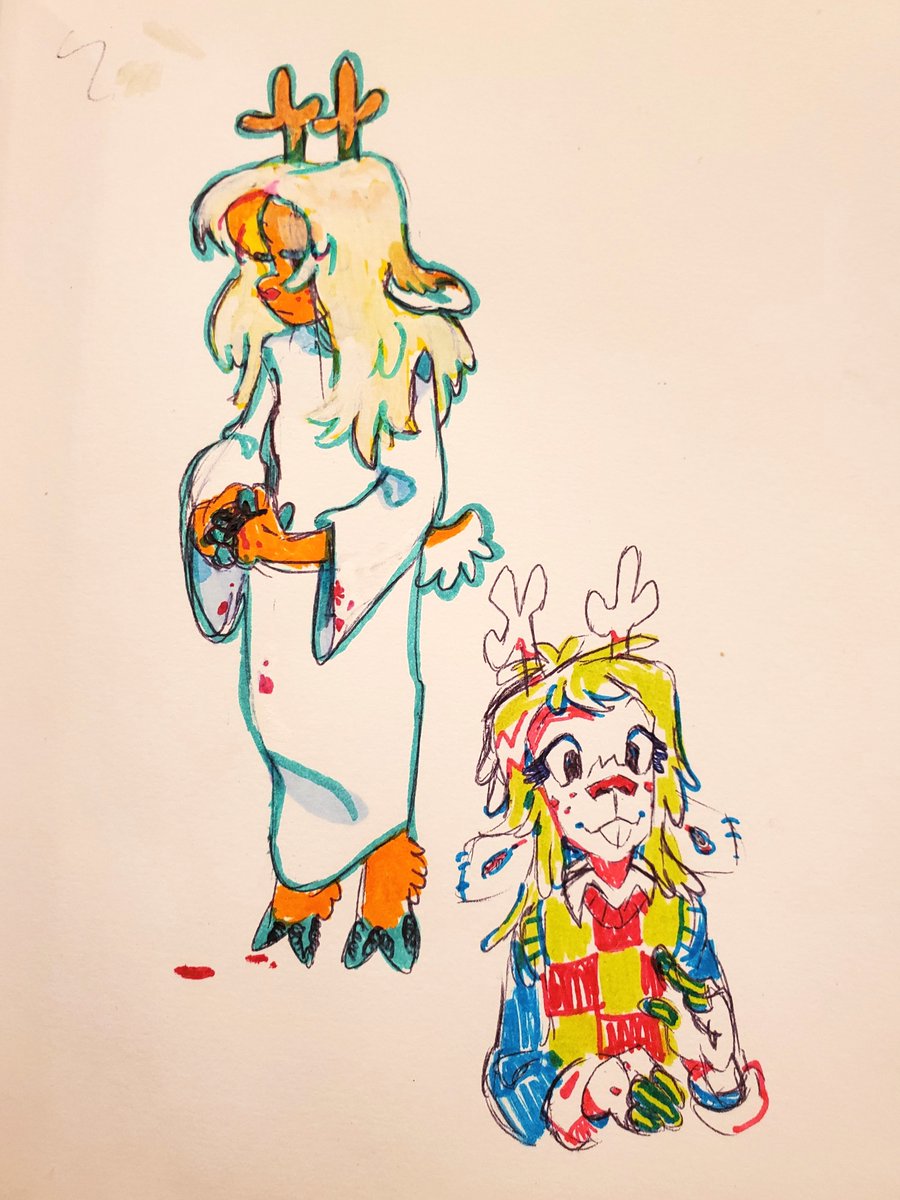 PrairieGhosted's tweet image. some sketchbook noelles #DELTARUNE