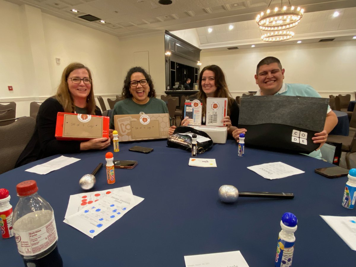 Susan F. Reeves (@susanfreeves) on Twitter photo Love it when a conference schedules entertainment. Tonight was music bingo led by the always fun <a href="/weteachcs/">WeTeach_CS, weteachcs.bsky.social</a> staff. Five members of my Certification Pipeline hub group won prizes! And we sang along until we were hoarse! #WTCS25 #CS4Yall Love it when a conference schedules entertainment. Tonight was music bingo led by the always fun <a href="/weteachcs/">WeTeach_CS, weteachcs.bsky.social</a> staff. Five members of my Certification Pipeline hub group won prizes! And we sang along until we were hoarse! #WTCS25 #CS4Yall