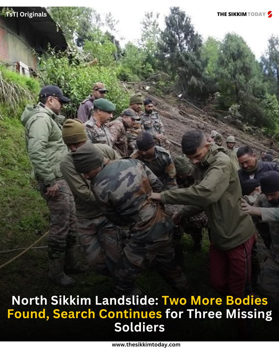 North Sikkim Landslide: Two More Bodies Found, Search Continues for Three Missing Soldiers

Two more bodies were recovered from the June 1 landslide site at the Indian Army camp in Chaten, North Sikkim, taking the total number of recovered bodies to three. #northsikkim