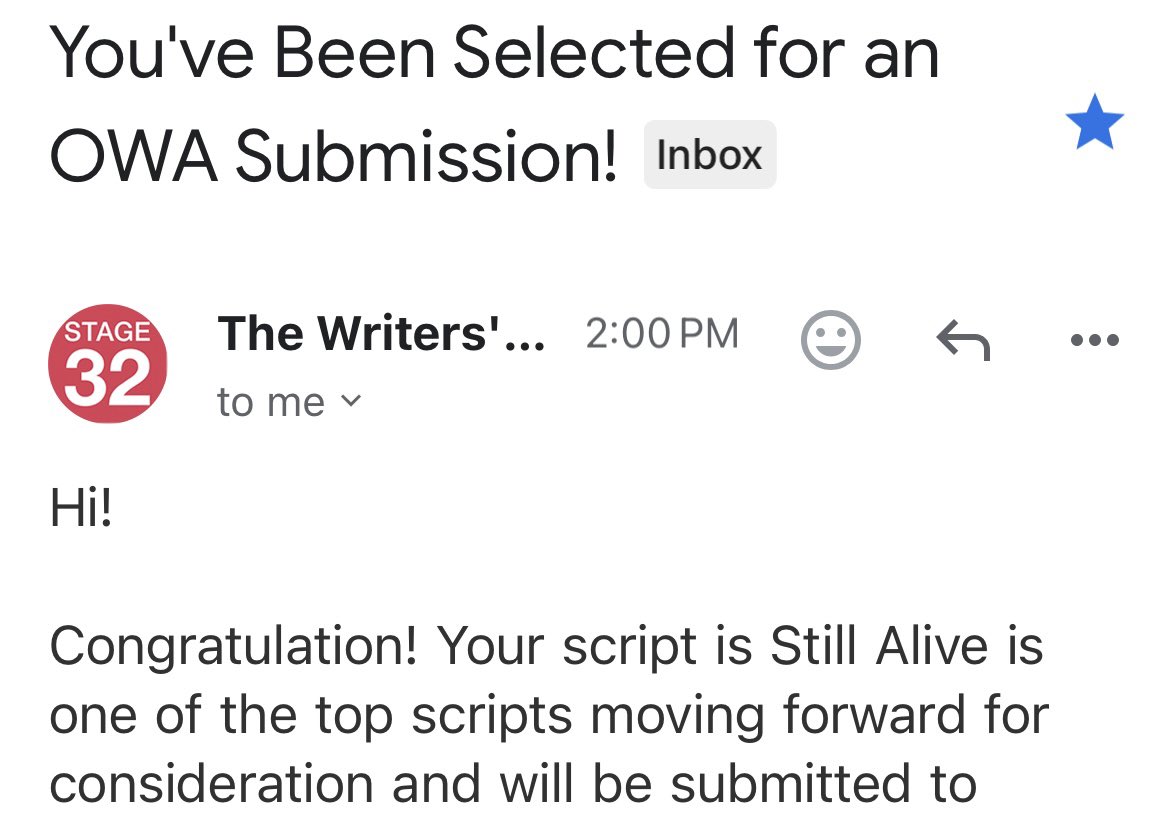 Ooo I got one! Also Top 1% Coverfly. Female forward thriller. WeScreenplay Diverse Voices Winner 2025.