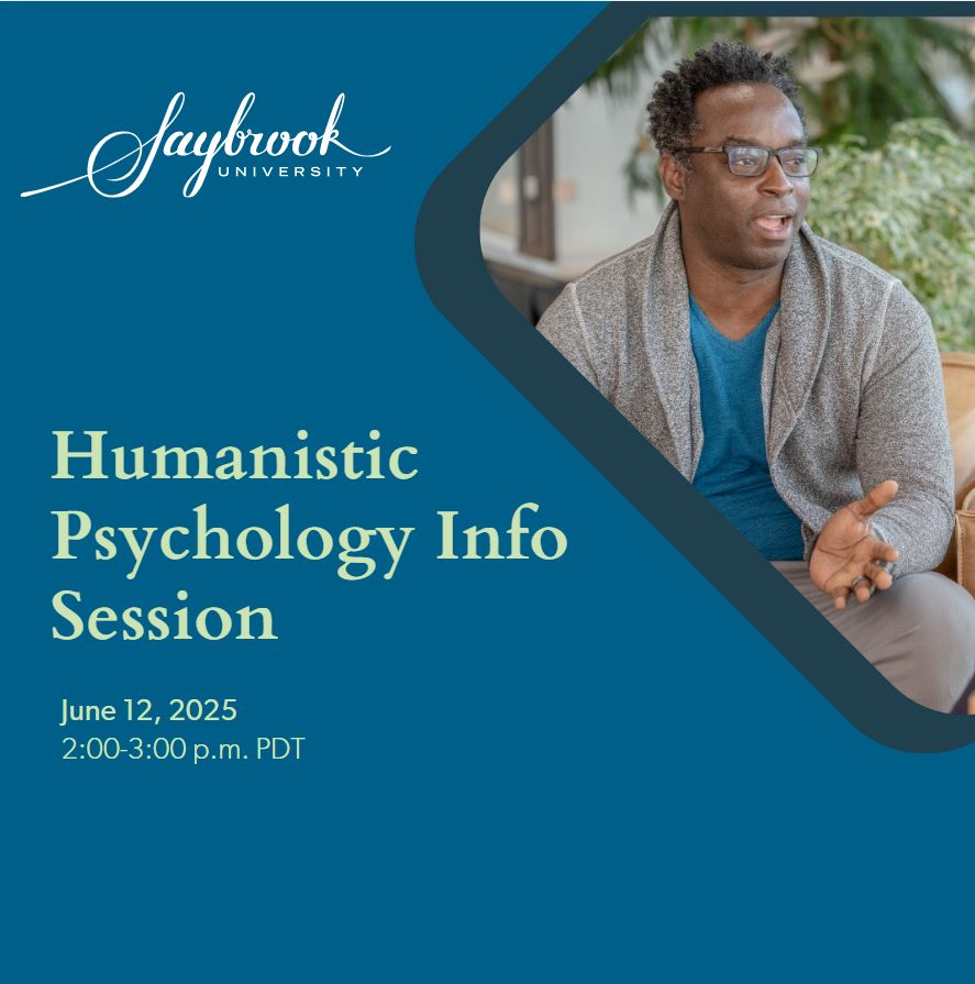 Join Humanistic Psychology Faculty, Robert A. Cleve, Ph.D., on June 12 from 2-3 p.m. PDT for a virtual information session and discover more about our humanistic psychology programs. Sign up today! ow.ly/T3NC50W6KMz