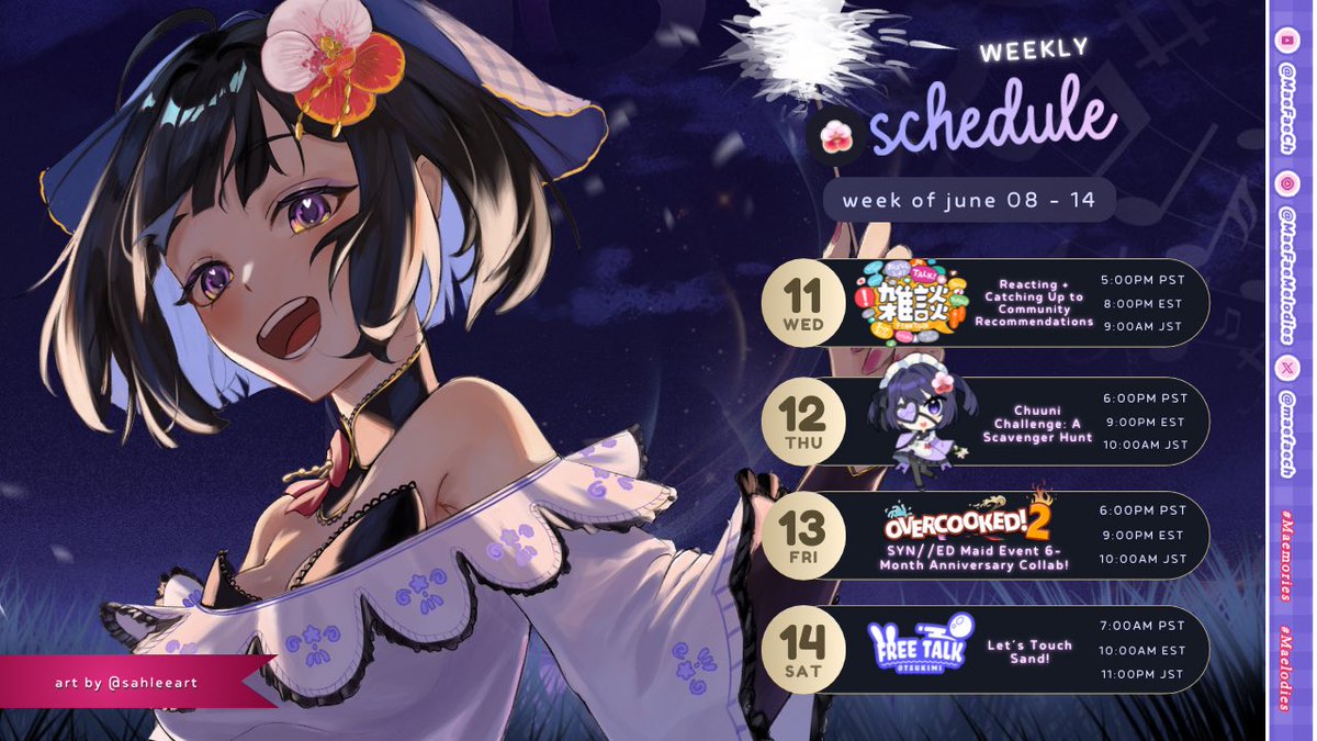 MaeFae's tweet photo. ๐
๐๐ก๐ข๐ฌ ๐๐๐๐คโ๐ฌ ๐๐๐ก๐๐๐ฎ๐ฅ๐ ๐
I am reposting my schedule because I might actually be really dyslexic. ๐ซ #MaeDays #Maentality
๐ญ "When you remove all self-imposed expectations on yourself, you start celebrating yourself more."
๐ธhttps://t.co/MQ1OulbcXv๐ธ https://t.co/Y5teaV5BMz