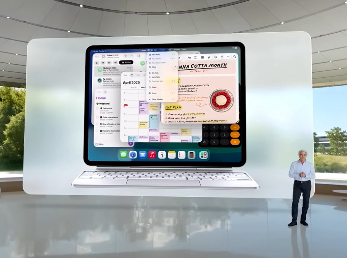 ASheshtwy's tweet photo. Anything but macOS, Mac apps, or virtualization on iPad. Apple refuses to budge. It’s okay to run iPad apps on a Mac, but not the other way around? This is absurd! #WWDC25 https://t.co/PWBp8FsJb9
