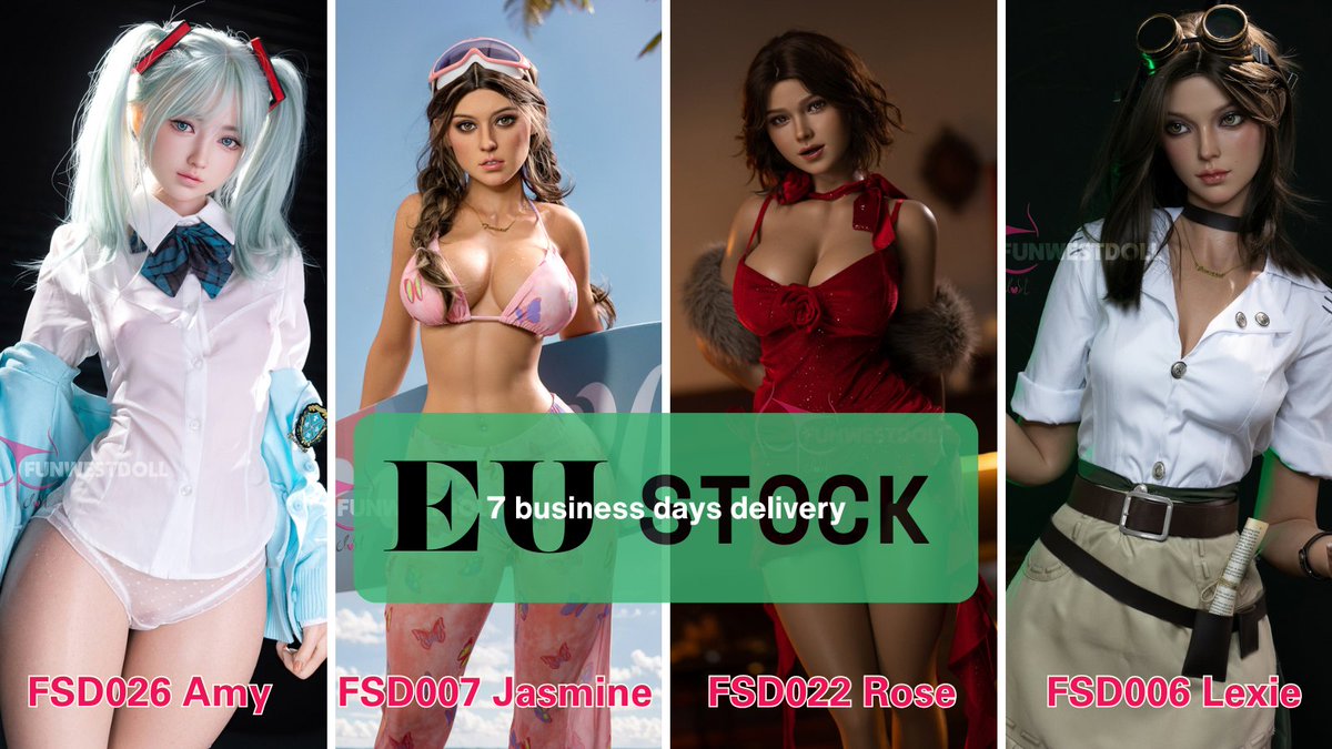 FunWestDoll's tweet photo. New arrivals in EU stock. 📥
Full silicone dolls, 7 business days delivery by TNT or UPS. 💓
🔎https://t.co/JxQyetB32z
#funwestdoll #eustock #fullsiliconedoll #dollcompanion #beautiful #newarrival https://t.co/7NdSXghmVr