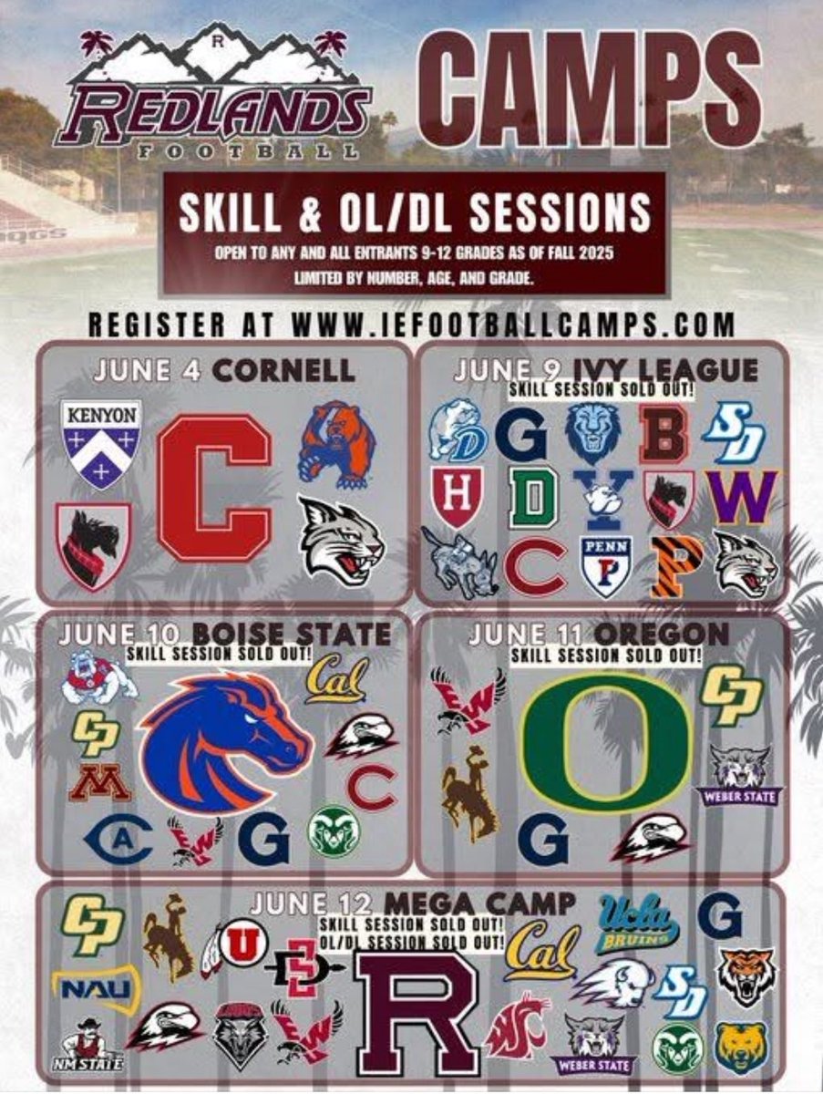 KyeKingCooper4's tweet image. I will be in attendance for Redlands Football Mega Camp!!!