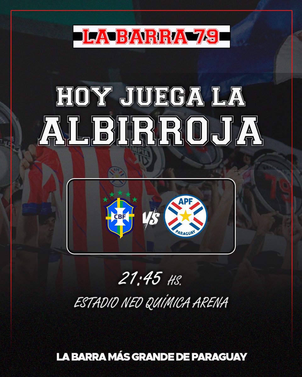 Por que te quiero te vengo a ver vamos Albirroja que no podemos perder 🎶

LA BARRA MÁS GRANDE DE PARAGUAY 🇵🇾 

#LaBarra79 #La79