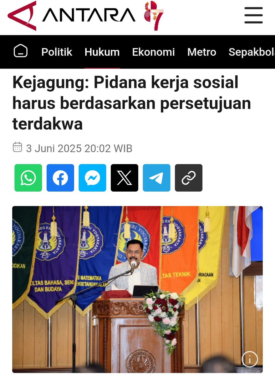 Pagi
Yuk sarapan🤗

Aku sih senang jk ada pidana kerja sosial utk kasus ringan
Di samping diterapkan jg Restorative justice utk mendamaikan 2 pihak ada jg pidana kerja sosial utk si pelanggar hukum
 
Terobosan yg di lakukan Kejagung emang to👍

#TimnasDay Menang #GarudaMendunia