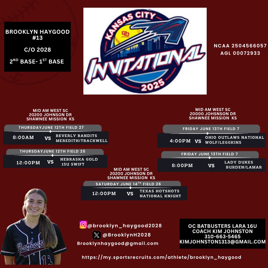 BrooklynH2028's tweet photo. Top Gun Invitational - Kansas City!!!
Come Watch Some Great Softball, talk to our coach and grab a flyer! 
OC Batbusters Lara 16U @OcbatbustersL 
Kim Johnston @Lifesapitch13 https://t.co/4MtnOgYAy0