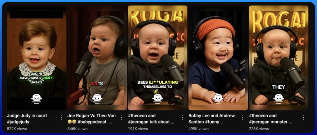 Paid my tuition thanks to AI baby videos.

Took minutes to create—and they’re going viral.

Just look at the views these shorts are getting.

Want to start earning easy money too?

Like, retweet, and comment “ BABY ” (make sure you're following), and I’ll send you the full guide.