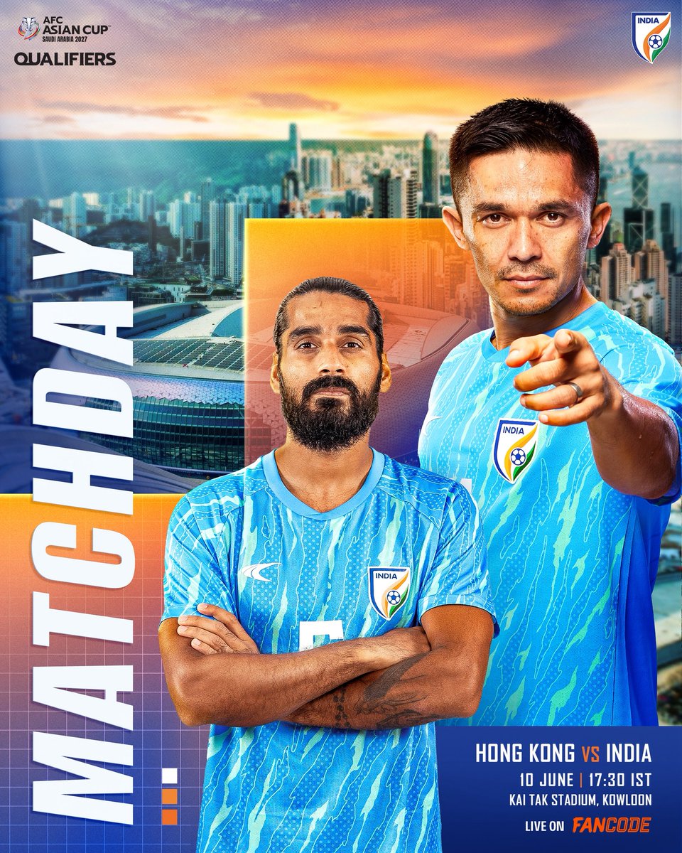 Indian Football Team (@indianfootball) on Twitter photo ๐๐'๐ ๐๐๐๐๐๐๐๐ ๐ ๐๐
๐๐๐ ๐๐
๐ ๐๐๐๐๐ ๐๐๐ ๐๐๐๐ ๐๐๐๐๐๐
๐๐๐๐ ๐
๐๐๐๐ ๐๐๐๐๐ ๐ฏ
The road to Saudi Arabia takes us through Kai Tak ๐ฃ๏ธ
๐ญ๐ฐ๐๐ฎ๐ณ
๐ 17:30 IST
๐๏ธ Kai Tak Stadium, Kowloon
๐บ <a href="/FanCode/">FanCode</a>
#HKGIND #ACQ2027 #BlueTigers ๐๐'๐ ๐๐๐๐๐๐๐๐ ๐ ๐๐
๐๐๐ ๐๐
๐ ๐๐๐๐๐ ๐๐๐ ๐๐๐๐ ๐๐๐๐๐๐
๐๐๐๐ ๐
๐๐๐๐ ๐๐๐๐๐ ๐ฏ
The road to Saudi Arabia takes us through Kai Tak ๐ฃ๏ธ
๐ญ๐ฐ๐๐ฎ๐ณ
๐ 17:30 IST
๐๏ธ Kai Tak Stadium, Kowloon
๐บ <a href="/FanCode/">FanCode</a>
#HKGIND #ACQ2027 #BlueTigers